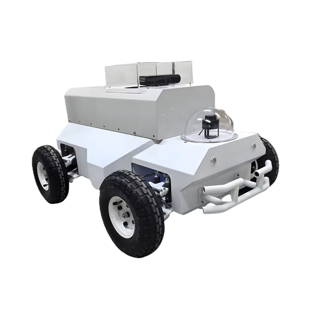 Ackermann Front Steering Chassis Inspection Robot Wire Controlled Wheel-type Robot Chassis with 50kg Playload