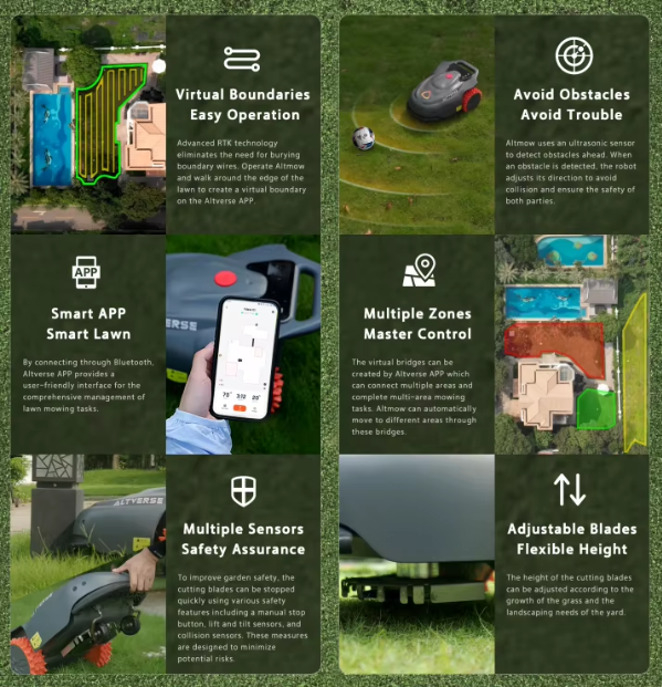Yard Mowing Robot RTK Navigation AI Visual Obstacle Avoidance Lawn Mower Robot Chassis Construction Machinery Parts
