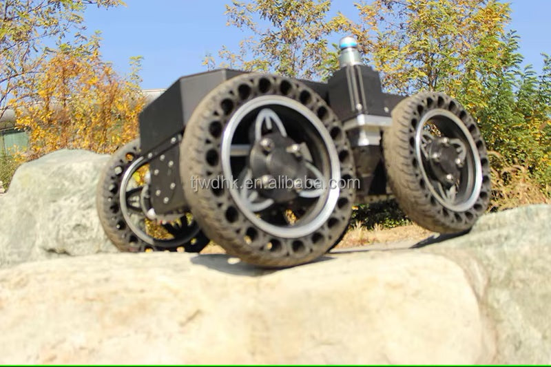Professional Manufacturer Wheeled Stair Climbing Robot Chassis with Excellent Shock Absorption 4 Wheeled Robot Car