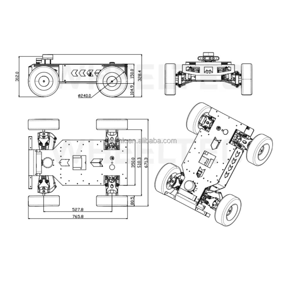 Industrial Platform Robot Chassis UGV Mobile Robot Car With Ackermann Steering Drive by Wire Robot Chassis Platform
