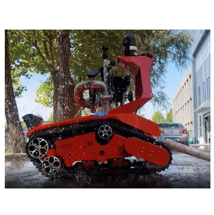 Advanced Crawler Firefighting Robot with Mobile Platform for Effective Extinguishing
